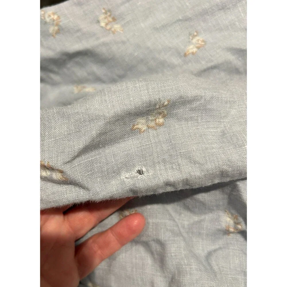LIBECO Home Duvet Cover Full / Queen 100% Linen Floral Print